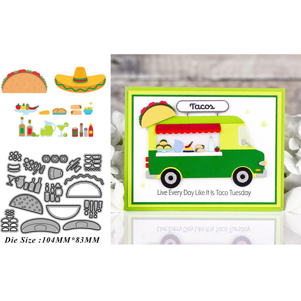 7327食物餐具切割模具DIY cutting die碳钢模板Scrapbook手账制作