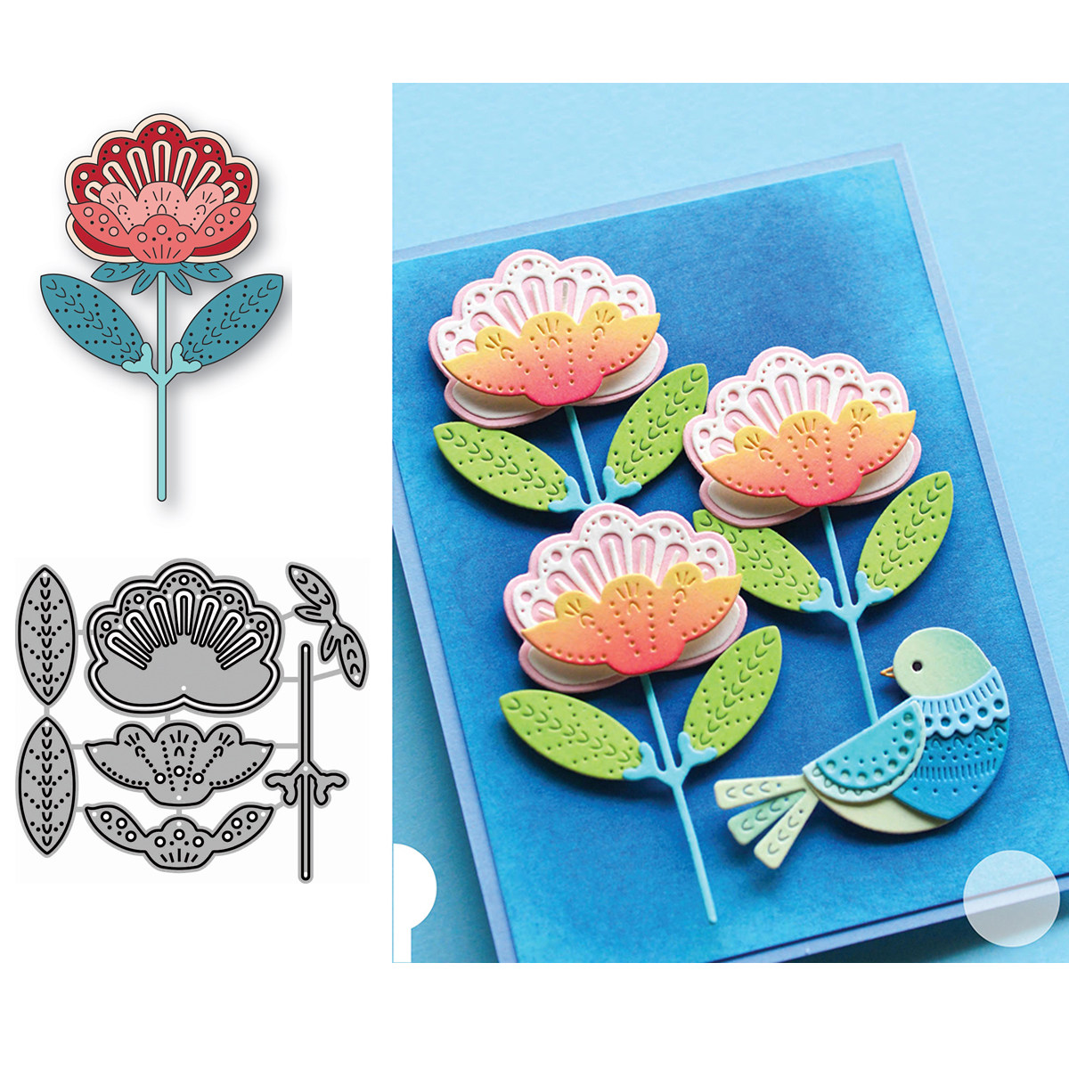 8093花朵切割模板DIY模具Cutting die Scrapbook手账贺卡相册制作