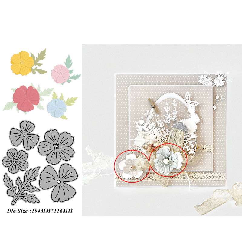 6140花朵叶子切割模板DIY模具 cutting die贺卡Scrapbook手账制作