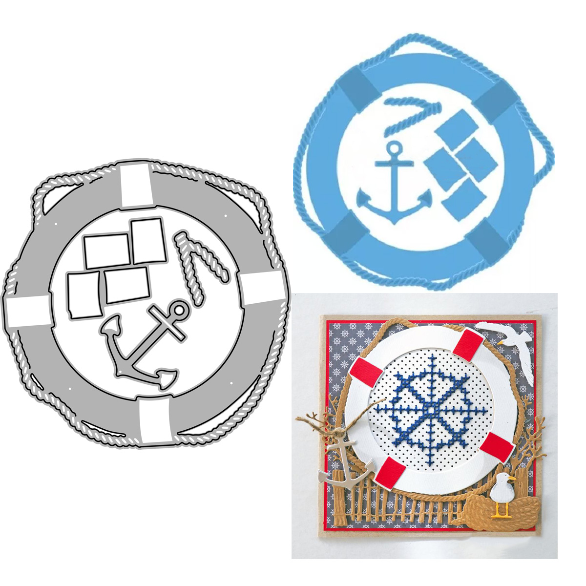 6740航海救生圈 切割模板DIY模具 cutting die贺卡Scrapbook手账