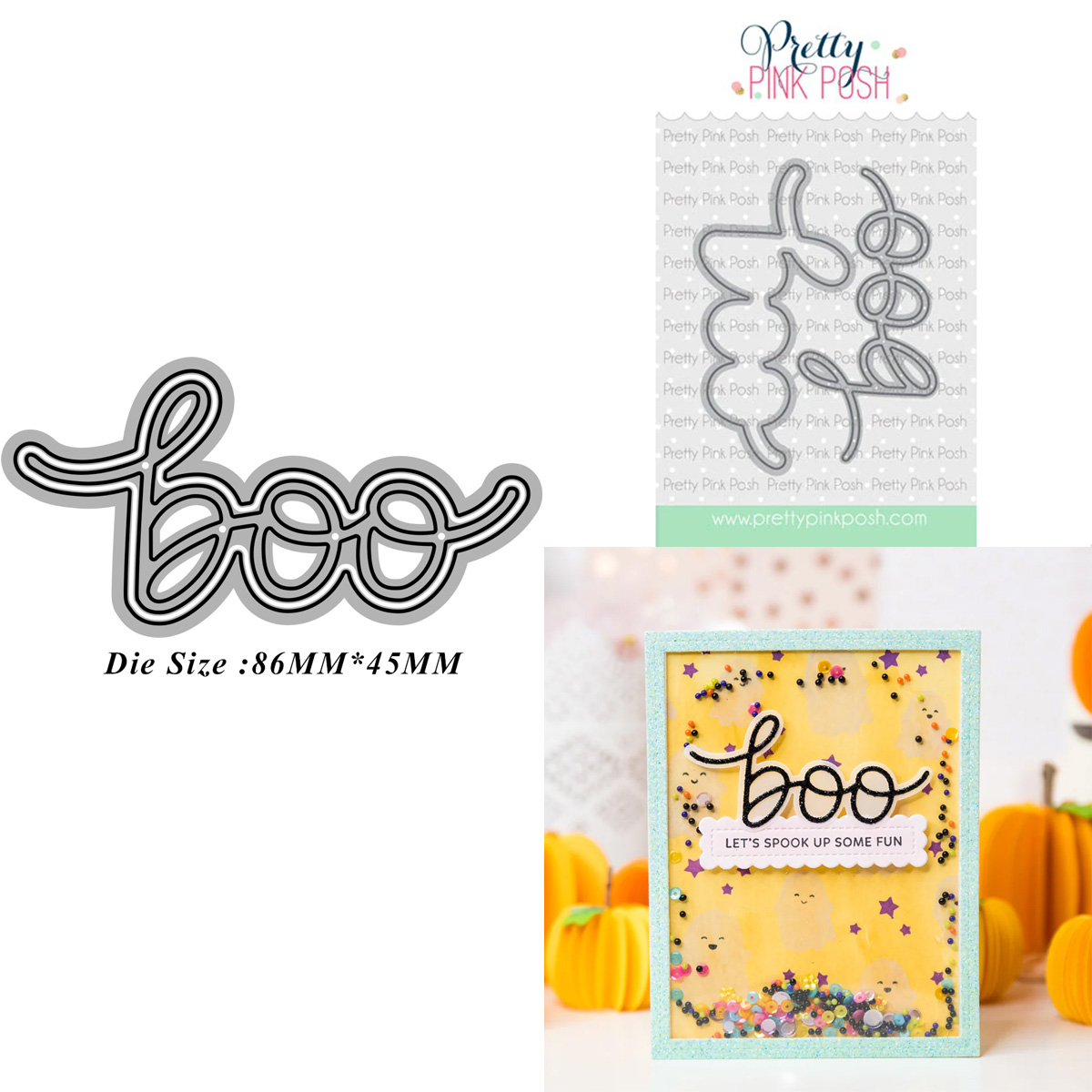 6874万圣节boo英文切割模板DIY模具cutting die贺卡Scrapbook手账