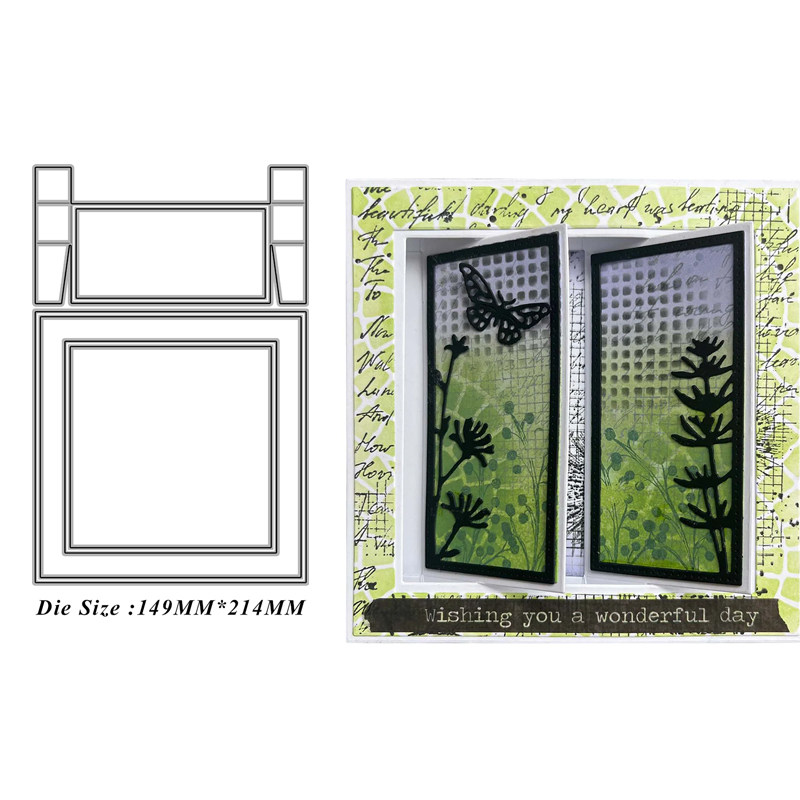 6019翻页机关切割模板DIY模具 cutting die贺卡Scrapbook手账制作