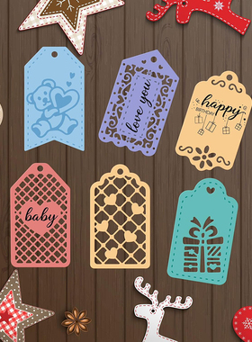 7708标签吊牌 切割模板DIY模具cutting die手账Scrapbook贺卡制作