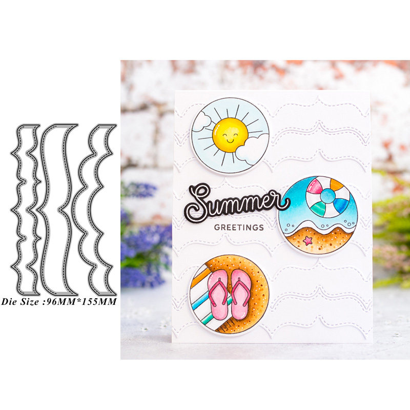 6049波浪花边切割模板DIY模具 cutting die贺卡Scrapbook手账制作