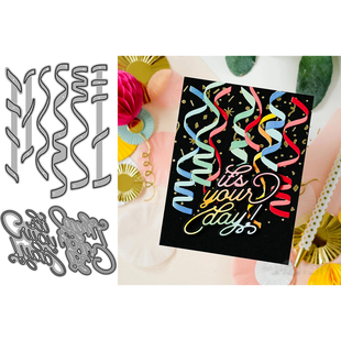 die手账Scrapbook制作 cutting 6581彩带英文 切割模板DIY模具