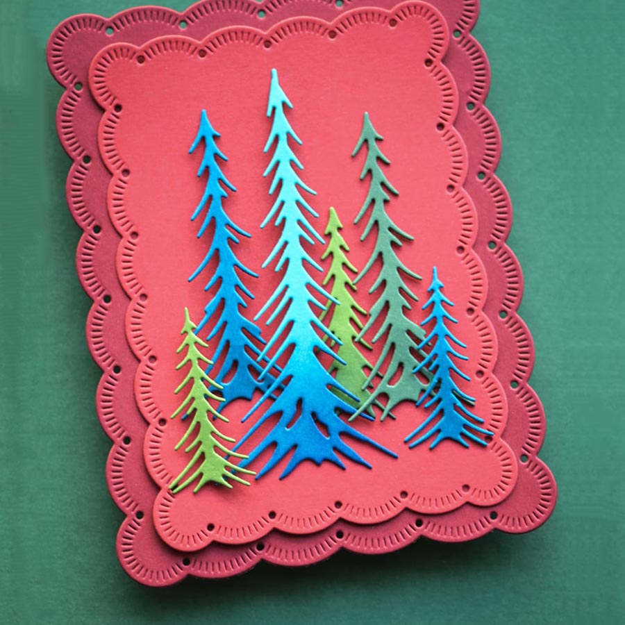 6991森林树木 切割模板DIY模具cutting die贺卡Scrapbook手账制作