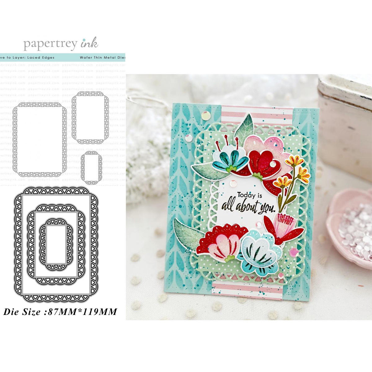 7358矩形边框切割模具DIY cutting die碳钢模板Scrapbook手账制作