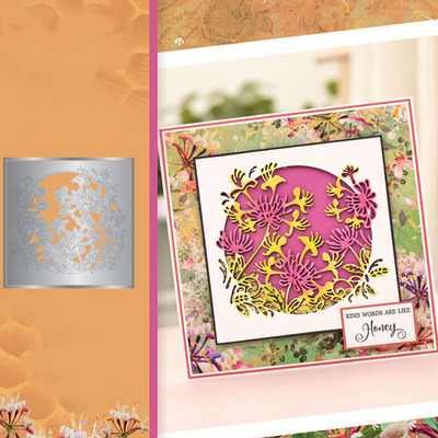 6371花朵背景 切割模板DIY模具cutting die手账Scrapbook贺卡制作