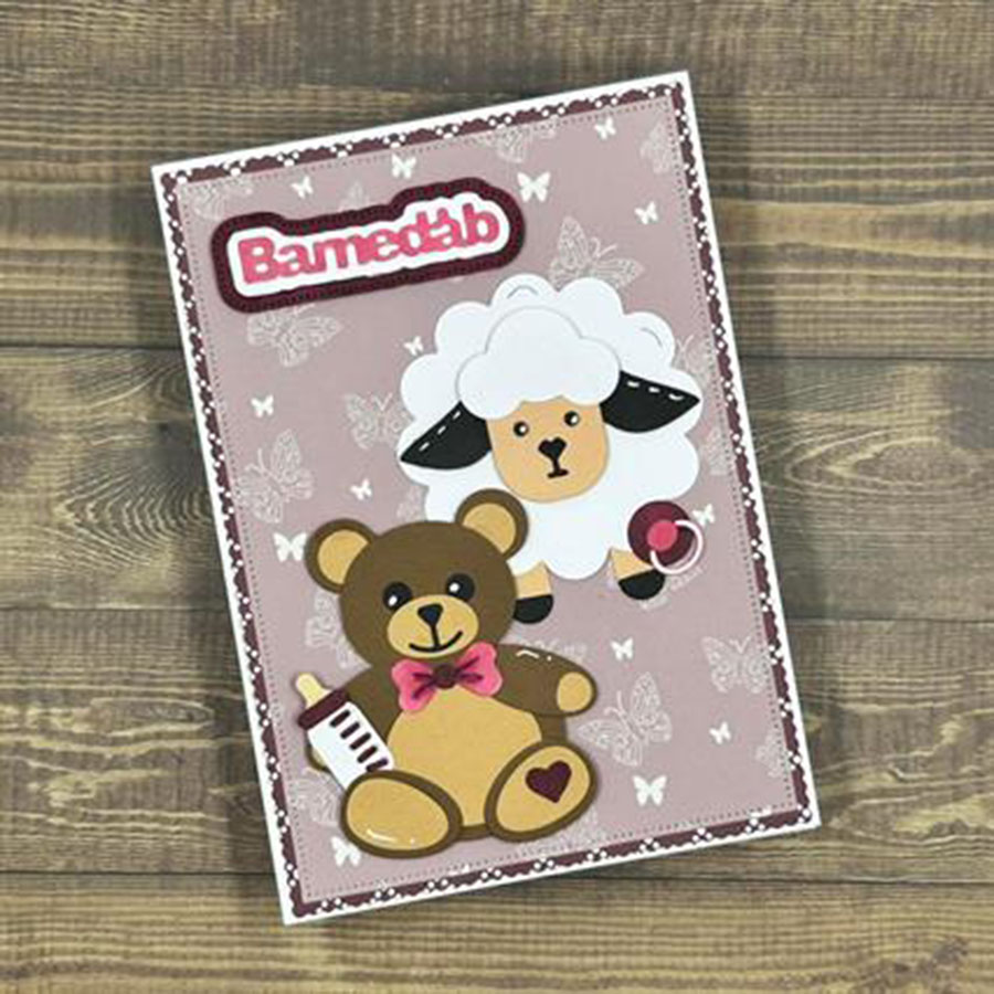 6411熊和小羊 切割模板DIY模具cutting die贺卡Scrapbook制作相册