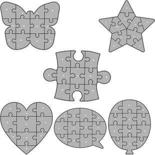 cutting 切割模板DIY模具 die手账Scrapbook制作 多形状拼图 6款