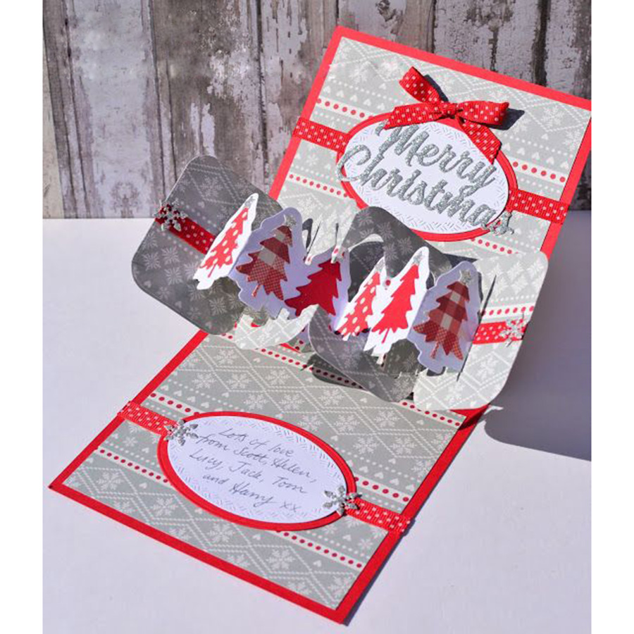 6789翻页圣诞树机关卡 切割模板DIY模具 贺卡Scrapbook手账制作