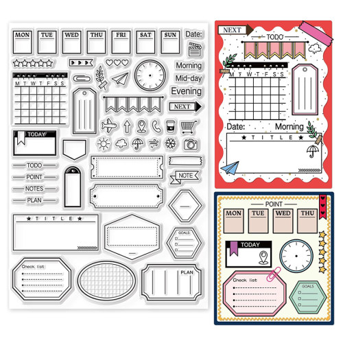 7201留言日历 DIY Scrapbook贺卡 硅胶成品手账 透明印章 图章