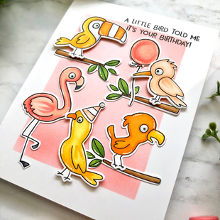 5343火烈鸟 Scrapbook DIY相册手账蚀刻压花切割模具+透明印章