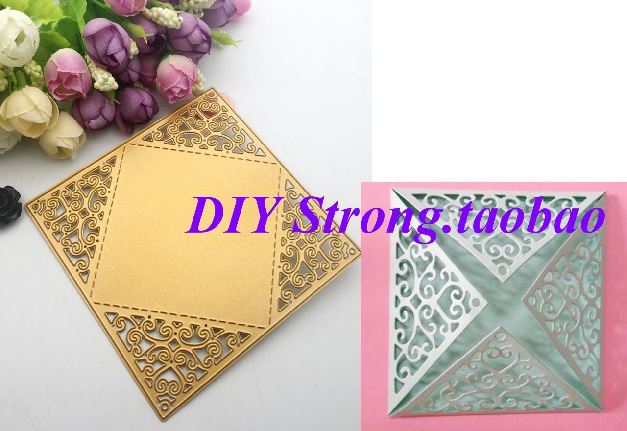 金 切割模板DIY模具cutting die贺卡相册手账制作 正方形贺卡Q76