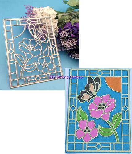 切割模板DIY模具cutting die贺卡相册Scrapbook制作工具 花框N366