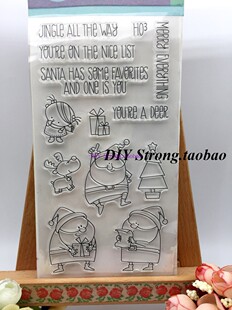 scrapbook DIY剪贴簿相册卡片手账 TPR 透明印章成品章 圣诞老人