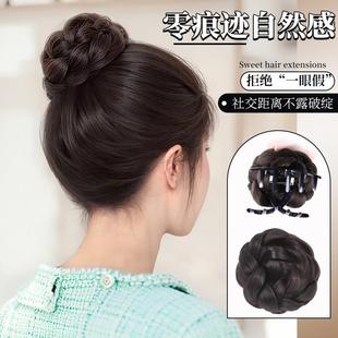 丸子头假发包抓夹款盘发高级感古风花苞头赫本千金公主发包假发髻
