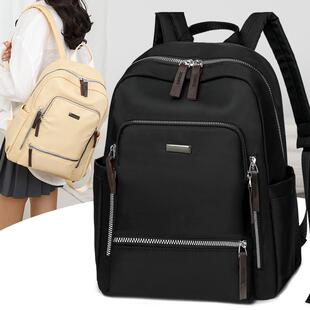 双肩包新款时尚大容量尼龙布男女士背包百搭休闲电脑包书包旅行包