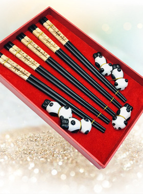 5in1 box Chinese souvenir China panda chopsticks gifts