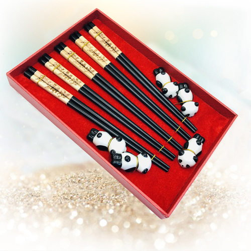 5in1 box Chinese souvenir China panda chopsticks gifts