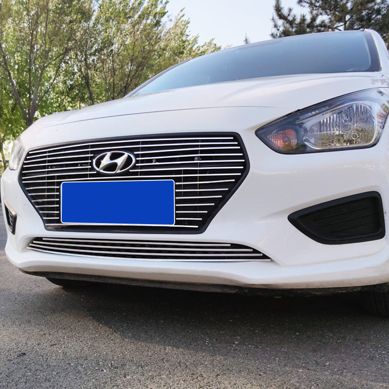 17-19新款现代瑞纳中网外观改装20款大包围前脸专用装饰亮条配件