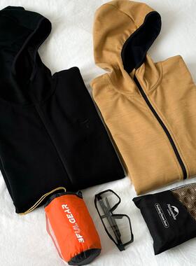 可机洗男士运动休闲夹克美利奴羊毛春秋冬户外徒步拉链连帽外套