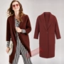 Áo hai dây châu Âu 2018 mùa thu đông dài đoạn 7 tay áo len cashmere - Trung bình và dài Coat áo hoodie nữ cute