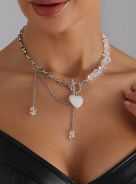 欧美跨境饰品时尚清冷感爱心项链