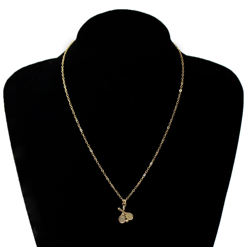 欧美饰品 时尚羽毛球拍项链女 个性创意百搭配饰锁骨链百搭配饰