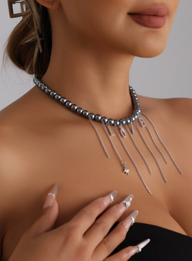 欧美跨境饰品轻奢喷漆玻璃串珠LO