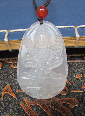 白玉髓八大守护神本命佛项链吊坠