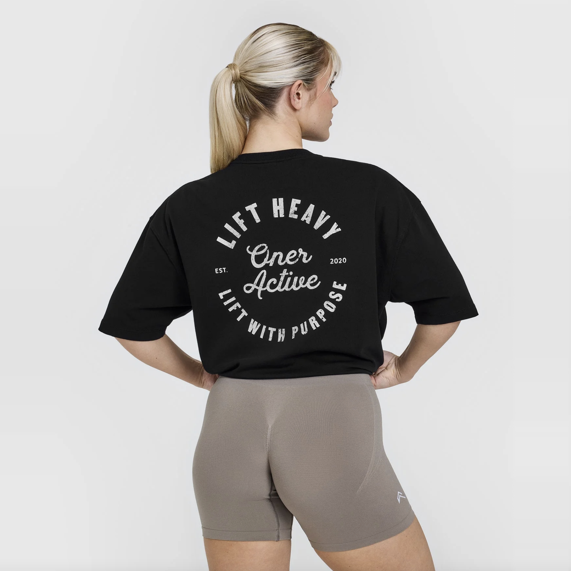 OA ONERACTIVE女健身运动宽大上衣短袖GRAPHIC WASHED T-SHIRT