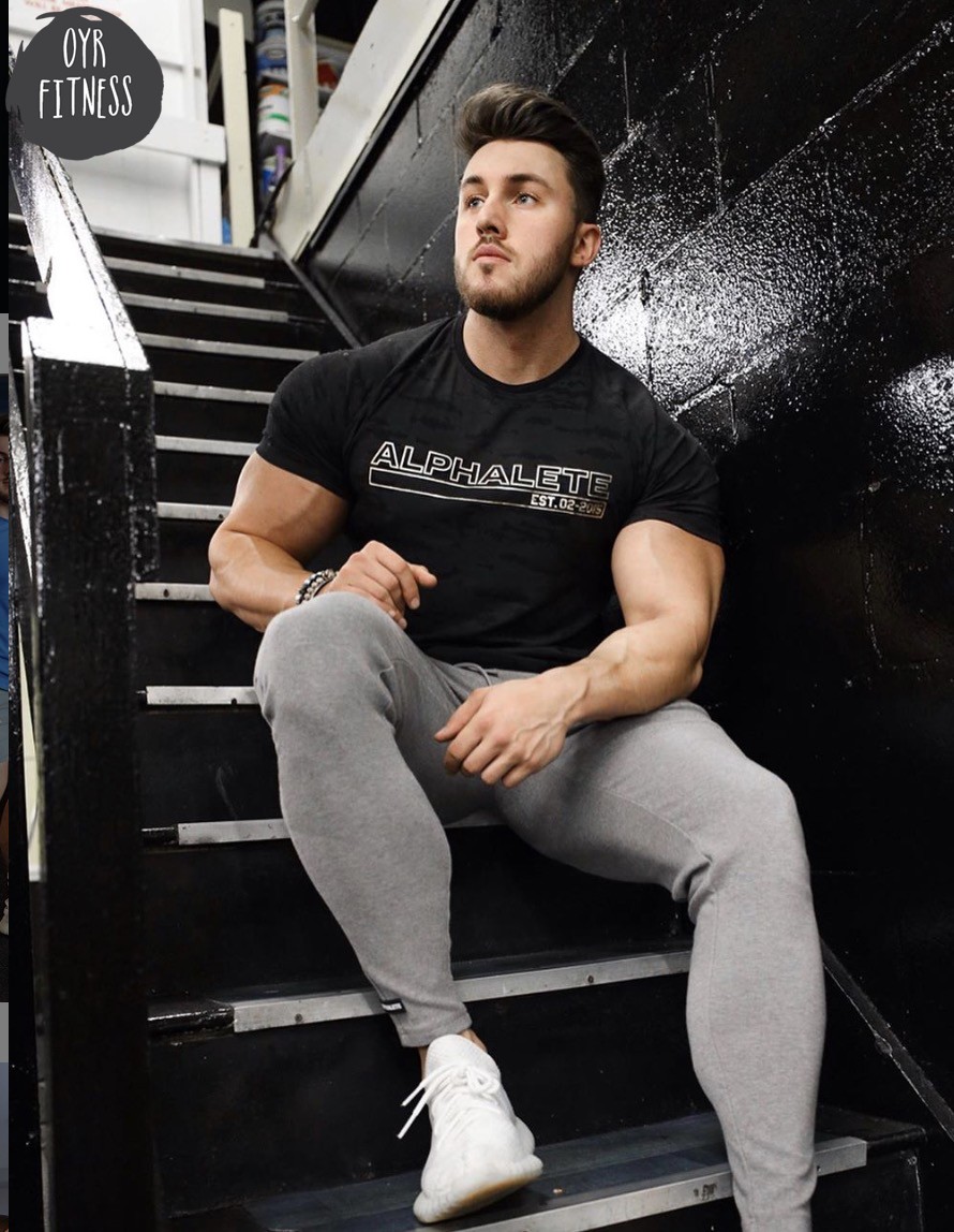 ALPHALETE OUTLINE PERFORMANCE TEE 男健身举铁休闲体恤