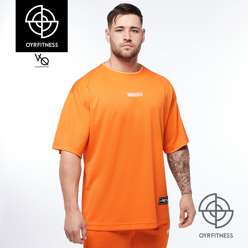 现货！VANQUISH THROWBACK ORANGE OVERSIZED T SHIRT速干健身T