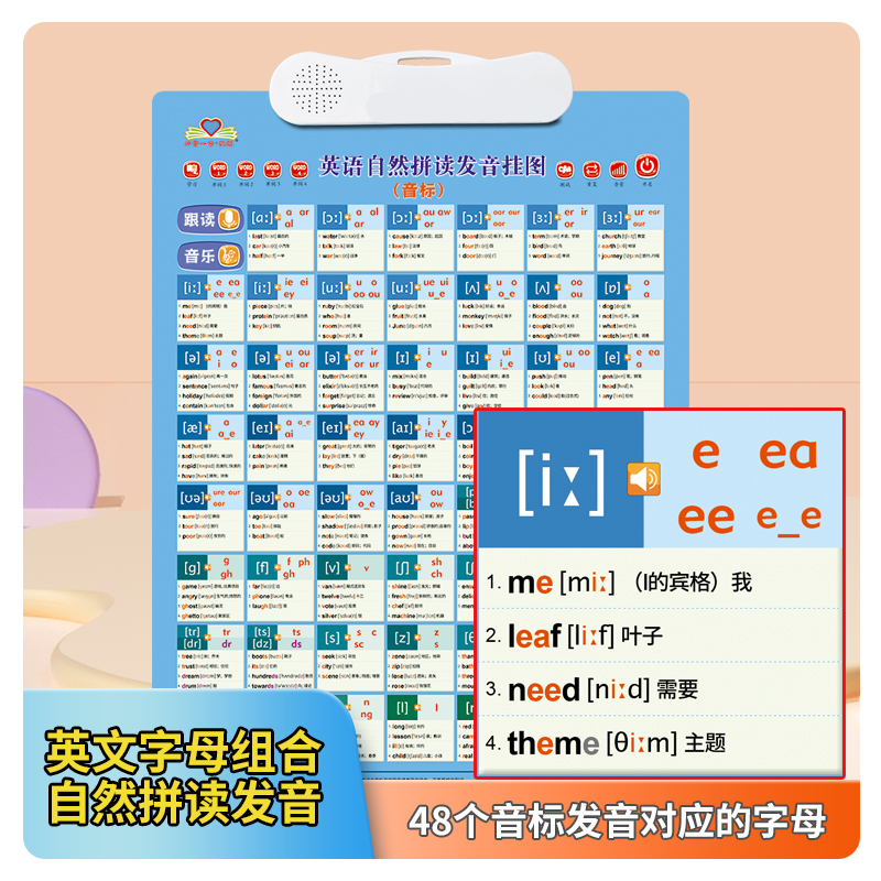 小学生英语自然拼读有声挂图