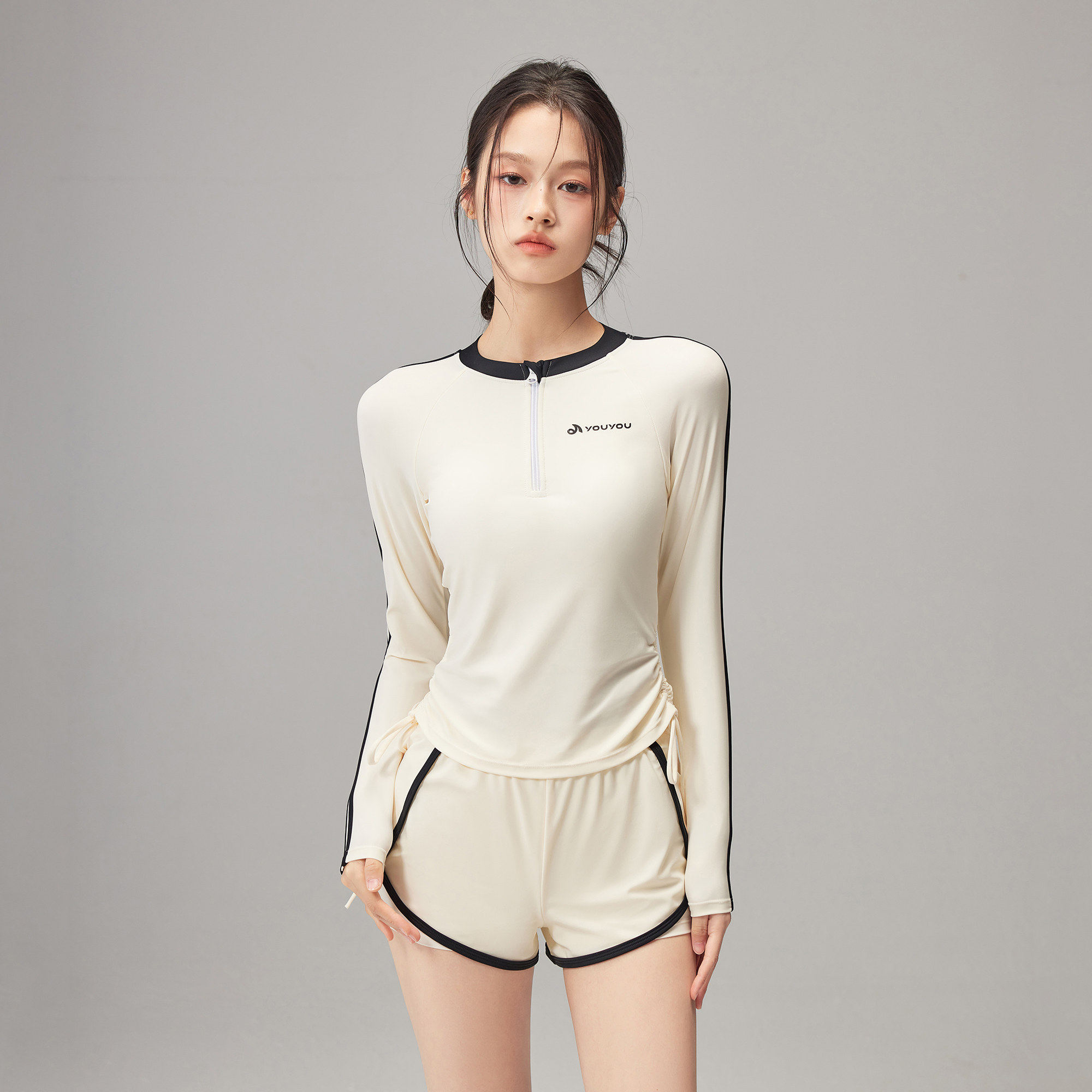 分体泳衣女2026新款保守遮肚显瘦长袖防晒高级感海边度假温泉泳装