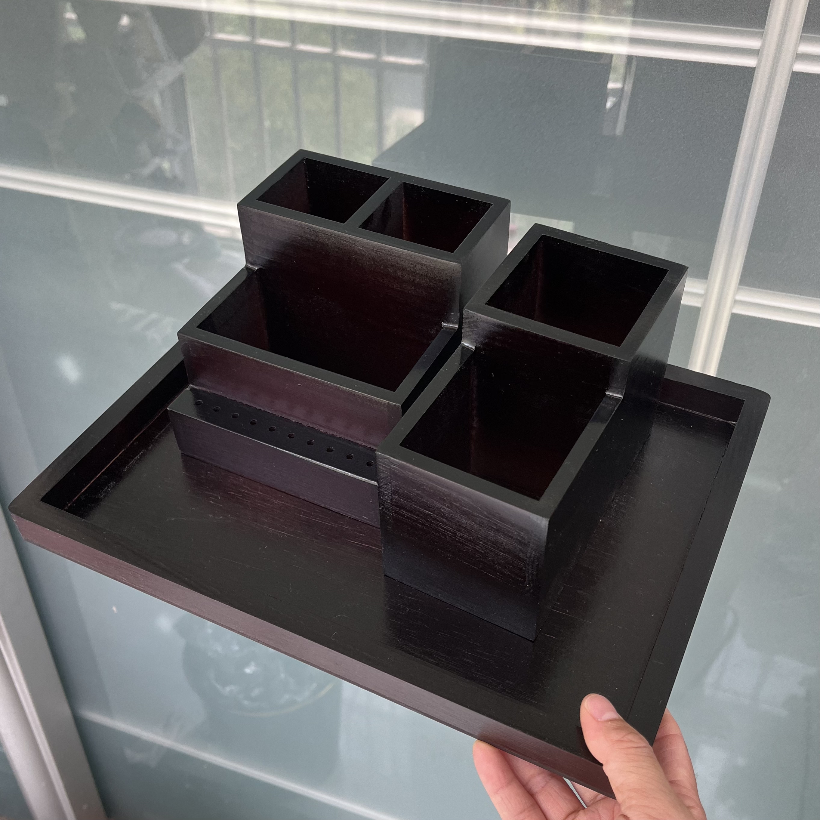 中古风美甲工具收纳盒打磨机打磨头刷子棉片用品桌面新品图片