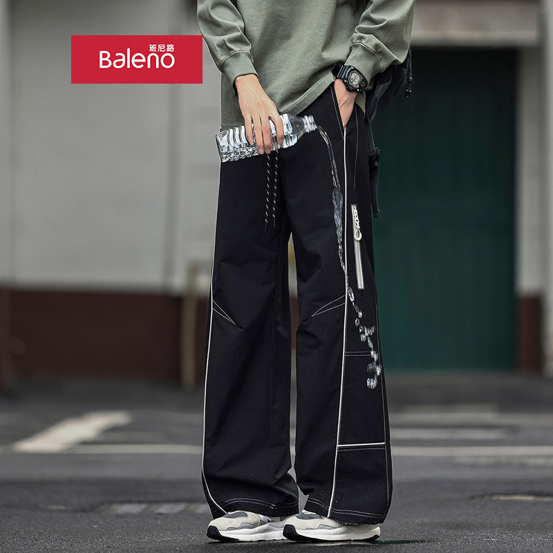 班尼路伞兵冲锋裤男生春秋季2026潮牌机能户外工装裤休闲阔腿长裤,男装,时尚工装裤,淘宝优惠券,粉丝福利购,淘宝优惠卷