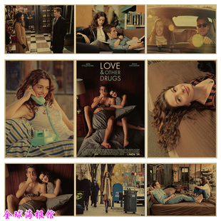 爱情与灵药 爱情电影牛皮纸海报咖啡馆宿舍卧室装饰画安妮海瑟薇