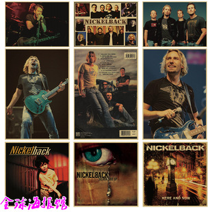 Nickelback 尼科尔巴克乐队 摇滚乐队 牛皮纸装饰海报招贴墙画