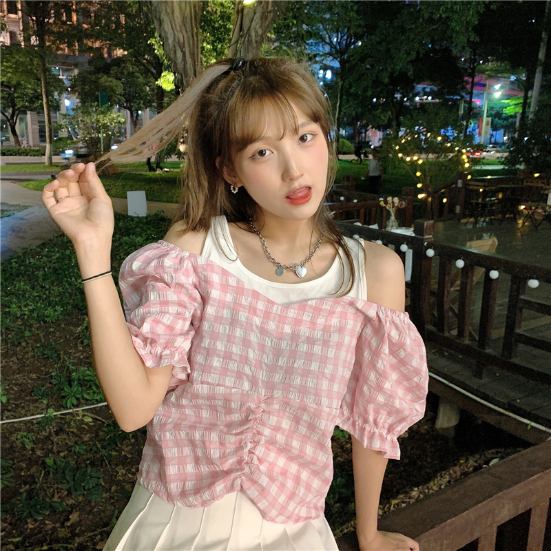 Real price fake two plaid shirts 2 colors