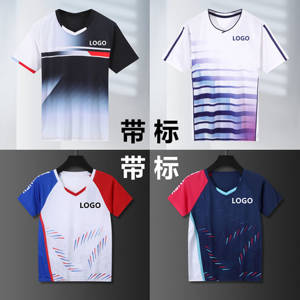 新款尤尼羽毛球服套装速干透气男女短袖上衣T恤比赛运动大赛服