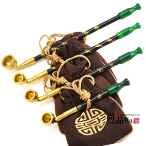 手工传统老式纯铜旱烟袋锅子长短款烟丝烟斗烟草专用玉石烟嘴男士