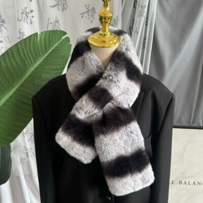 2024新款獭兔毛围巾冬季保暖