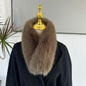 狐狸毛围巾秋冬季 毛领双面保暖围脖仿皮草韩版 加厚简约百搭围脖女