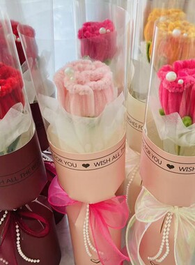 妇女节礼物单支玫瑰成品仿真花束diy手工花母亲节女神节摆地摊礼