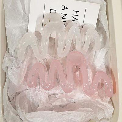 果冻色系波浪抓夹后脑勺发抓盘发夹子鲨鱼夹2024新款夏日发卡头饰