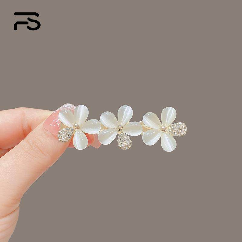妃晟2025新款高档精致侧边发夹猫眼石花朵鸭嘴夹优雅气质韩版发饰,饰品/流行首饰/时尚饰品新,发饰,淘宝优惠券,粉丝福利购,淘宝优惠卷