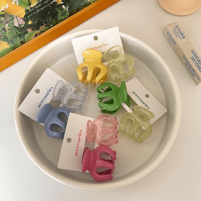 果冻糖果色南瓜抓夹增高马尾发抓半扎发发夹鲨鱼夹发饰彩色夹子