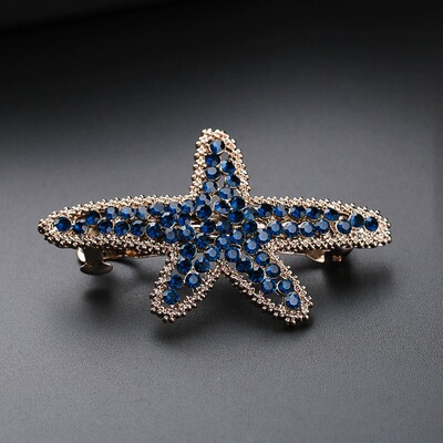 海星发夹女后脑勺轻奢发卡水钻夹子头饰弹簧夹半扎发横夹成人顶夹